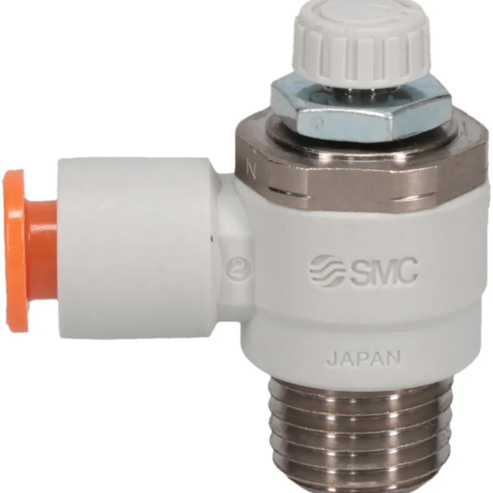 Air Flow Control Valve: Flow Control Elbow, Tube x MNPT, 1/4" Tube OD