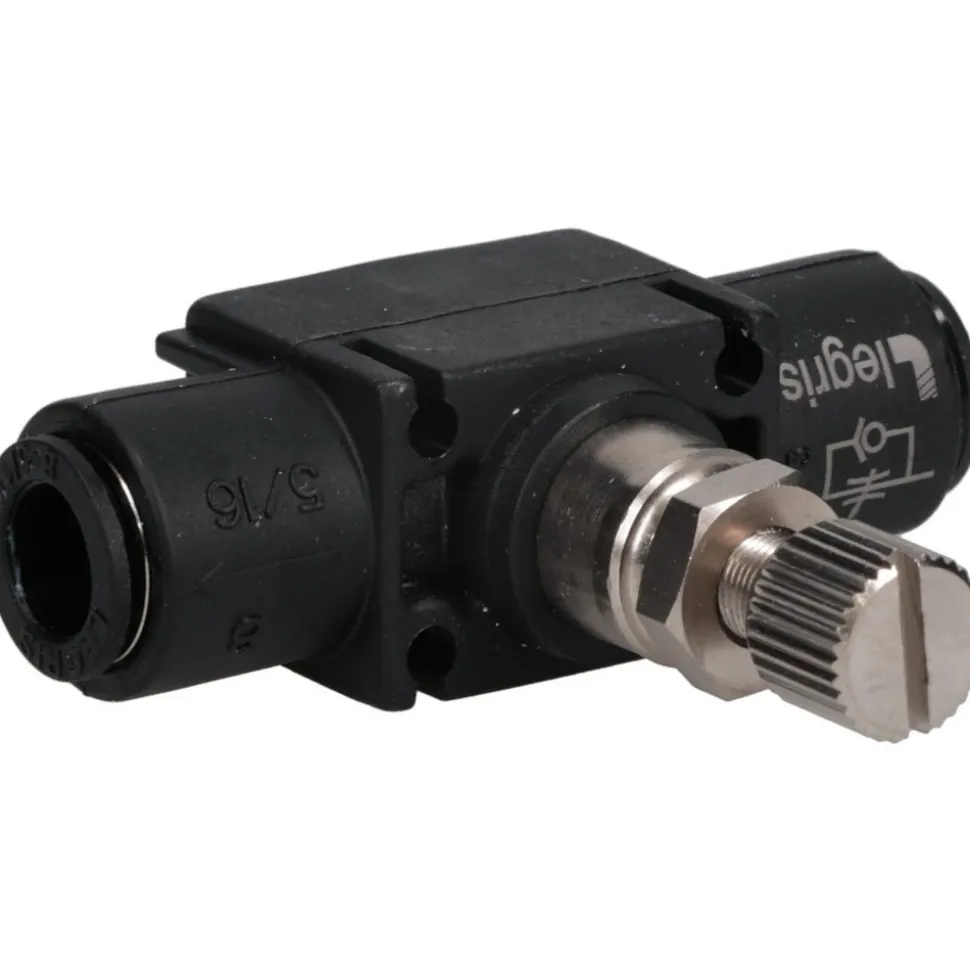 Air Flow Control Valve: In-Line, Tube, 5/16" Tube OD, 145 Max psi