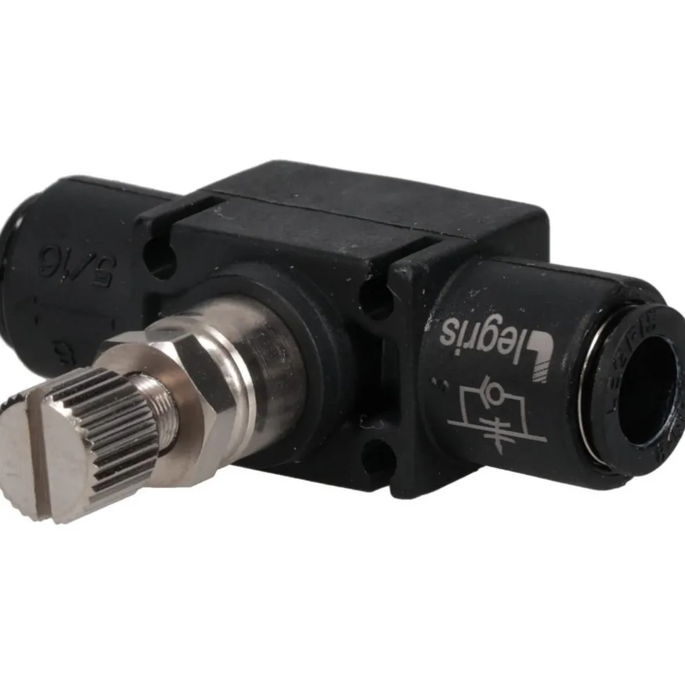 Air Flow Control Valve: In-Line, Tube, 5/16" Tube OD, 145 Max psi