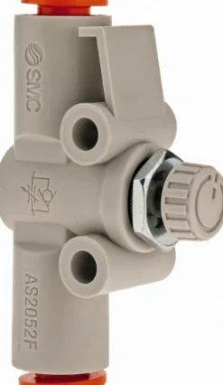 Air Flow Control Valve: In-Line, Tube, 1/4" Tube OD