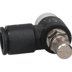 Air Flow Control Valve: Miniature Exhaust, Tube x NPT, 1/4" Tube OD, 145 Max psi