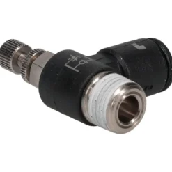 Air Flow Control Valve: Miniature Exhaust, Tube x NPT, 1/4" Tube OD, 145 Max psi