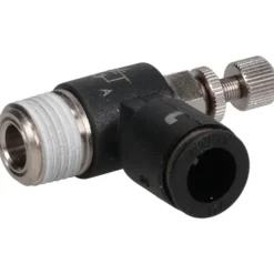 Air Flow Control Valve: Miniature Exhaust, Tube x NPT, 1/4