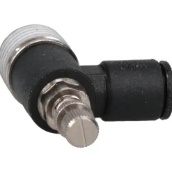 Air Flow Control Valve: Miniature Exhaust, Tube x NPT, 1/4" Tube OD, 145 Max psi