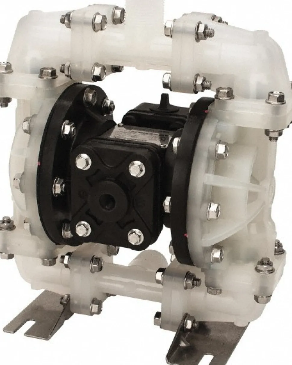 Air Operated Diaphragm Pump: 1/2" NPT, Polypropylene Housing