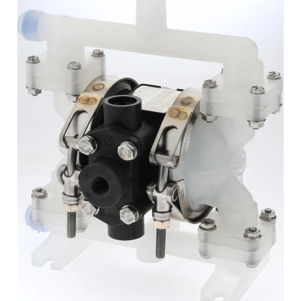 Air Operated Diaphragm Pump: 1/4" NPT, Polypropylene Housing