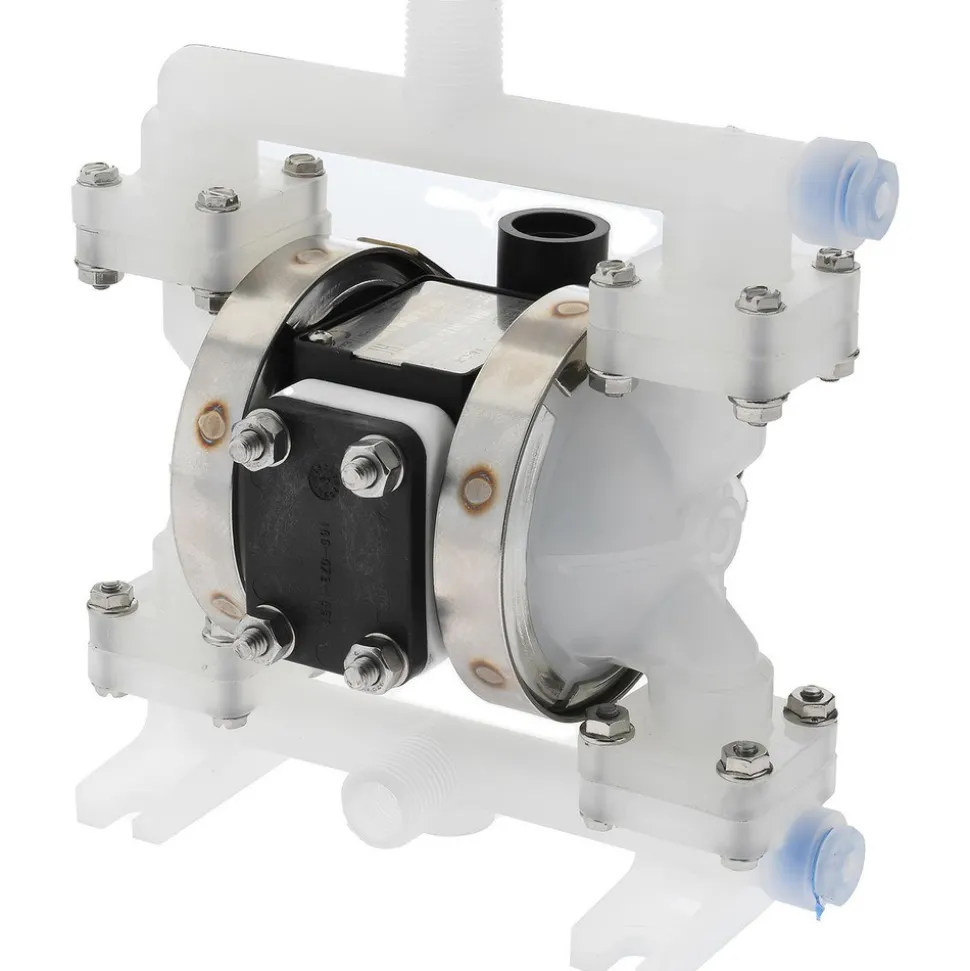 Air Operated Diaphragm Pump: 1/4" NPT, Polypropylene Housing
