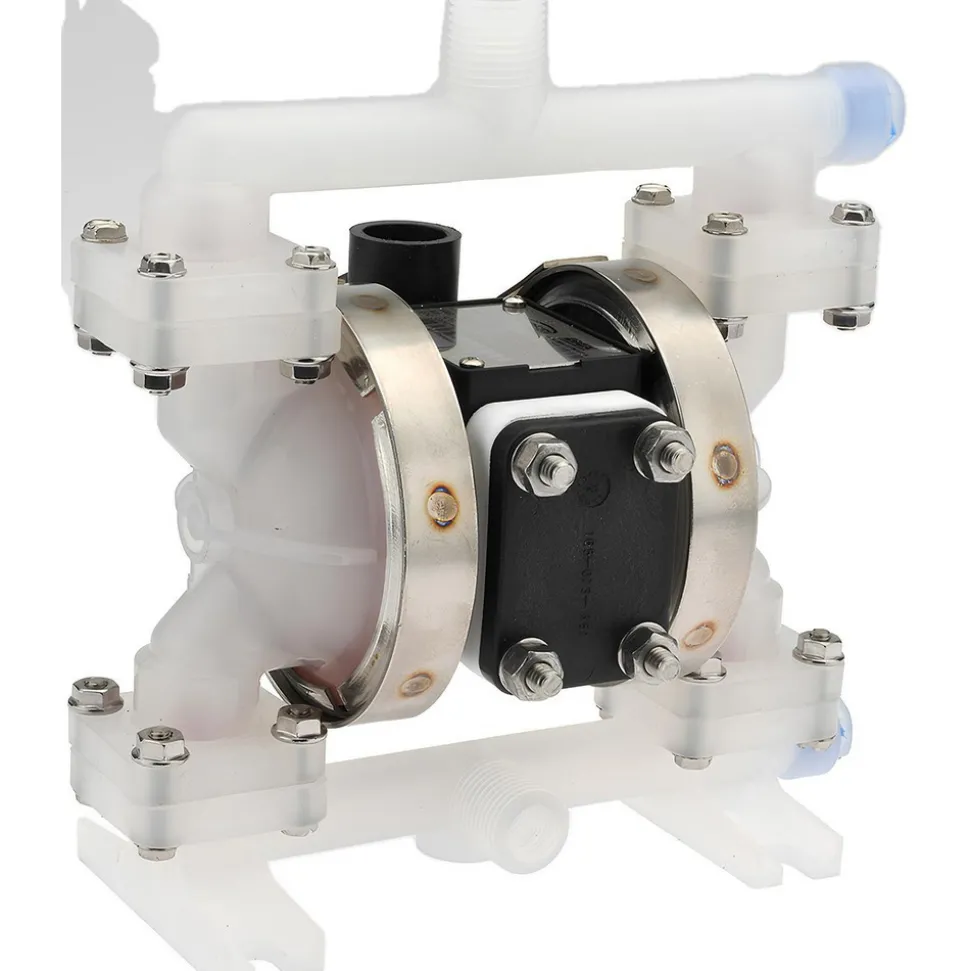 Air Operated Diaphragm Pump: 1/4" NPT, Polypropylene Housing