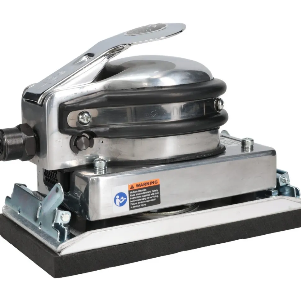 Air Orbital Sander: Rectangular, 3-2/3 x 6-3/8" Pad, 6,500 OPM