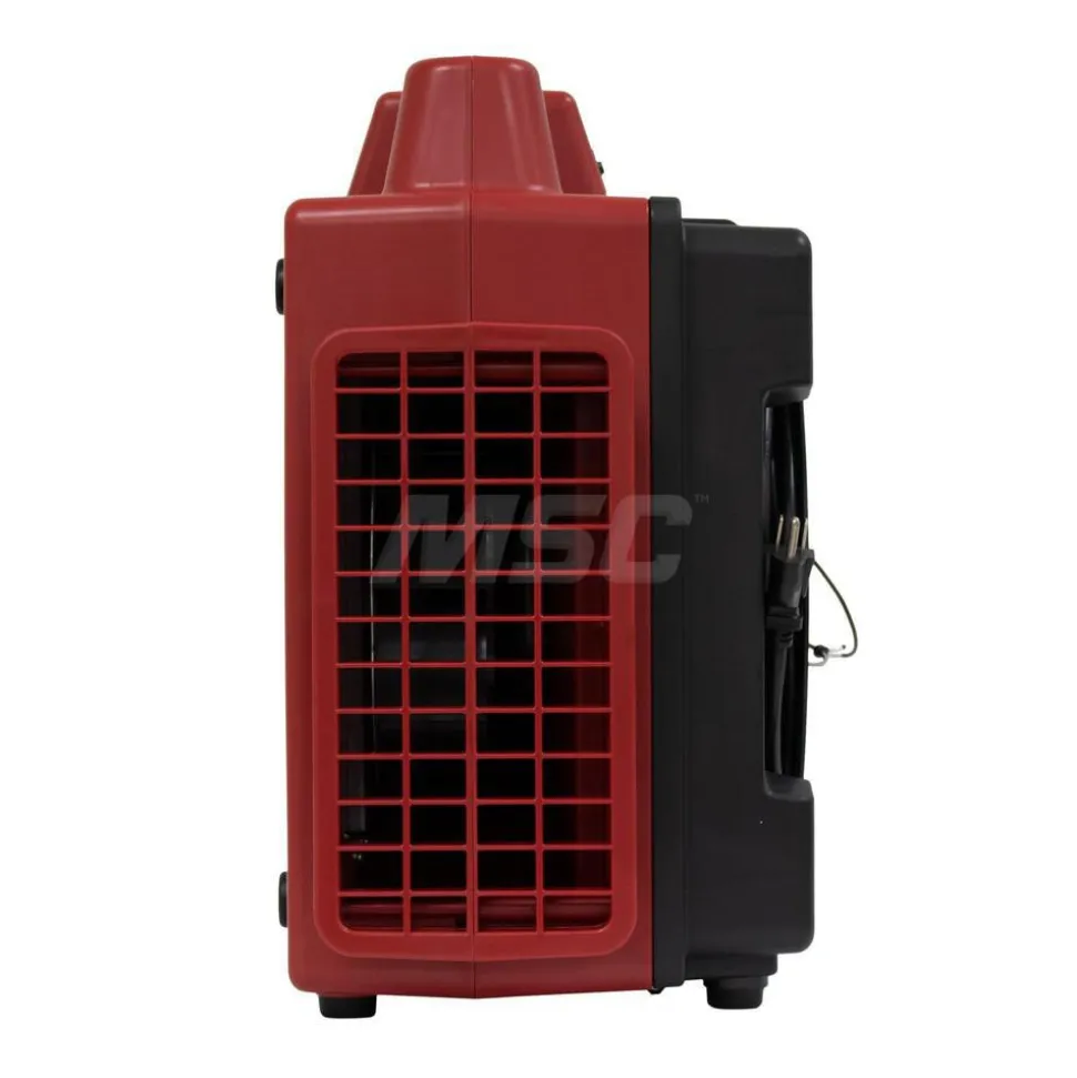 Air Purifier SystemNegative Air MachineAirbourne Air CleanerMini Air Scrubber with Built-In Power Outlets: 550 CFM, HEPA, Red, 18.9000" High, 10.4000" Wide