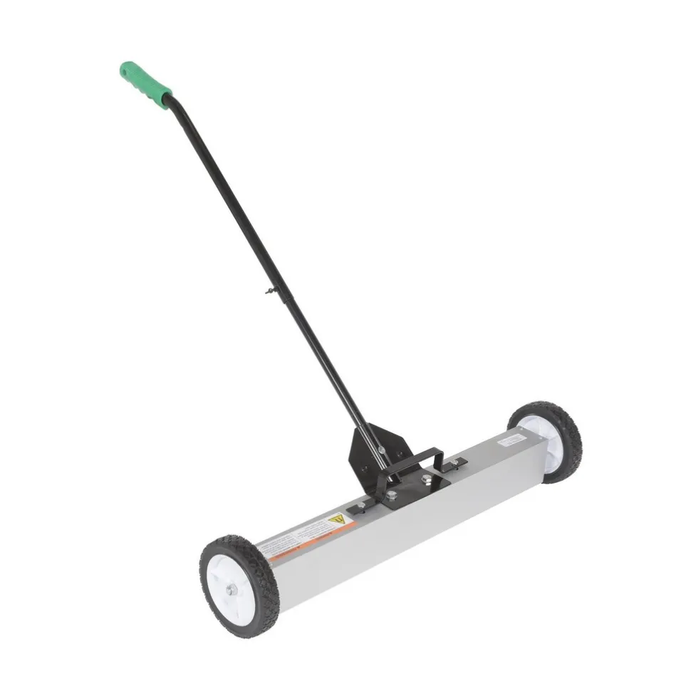 Aluminum Magnetic Sweeper Handle Release: 32 In. x 34-5/8 In. x 31 In. 30 Lb. Capacity Silver