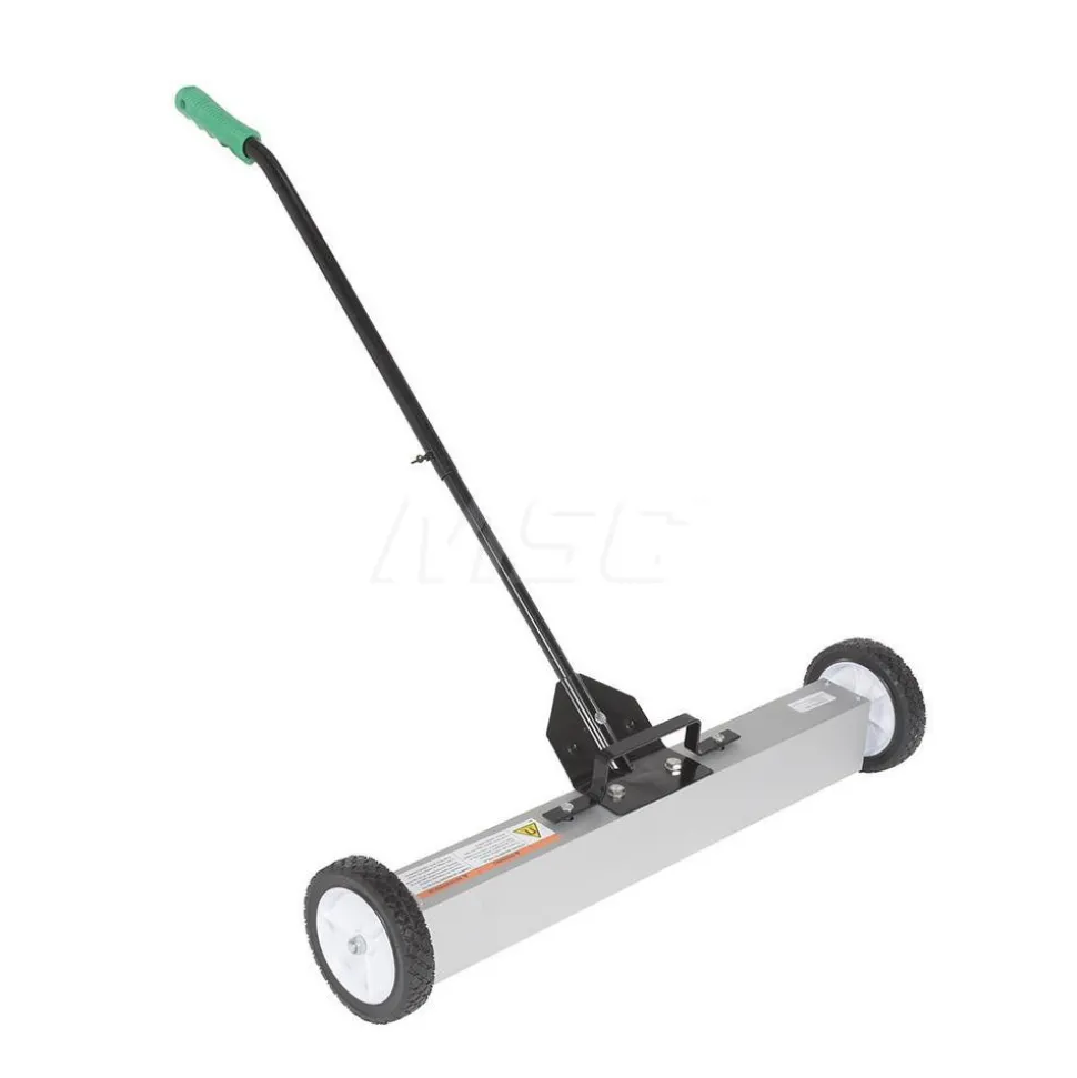 Aluminum Magnetic Sweeper Handle Release: 32 In. x 34-5/8 In. x 31 In. 30 Lb. Capacity Silver