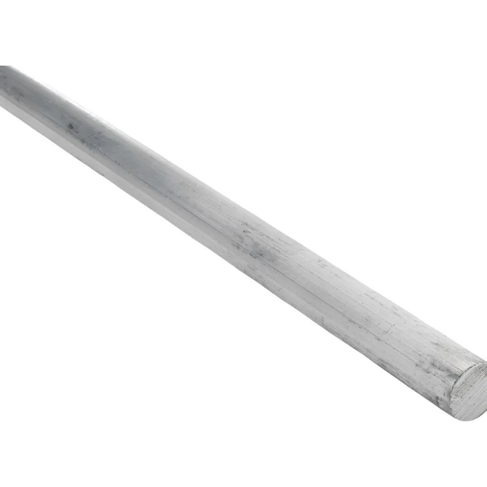Aluminum Round Rod: 1/2" Dia, 72" Long, Alloy 6061-T6
