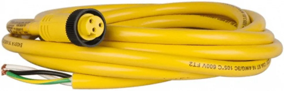 13 Amp, Female Straight to Pigtail Cordset Sensor and Receptacle