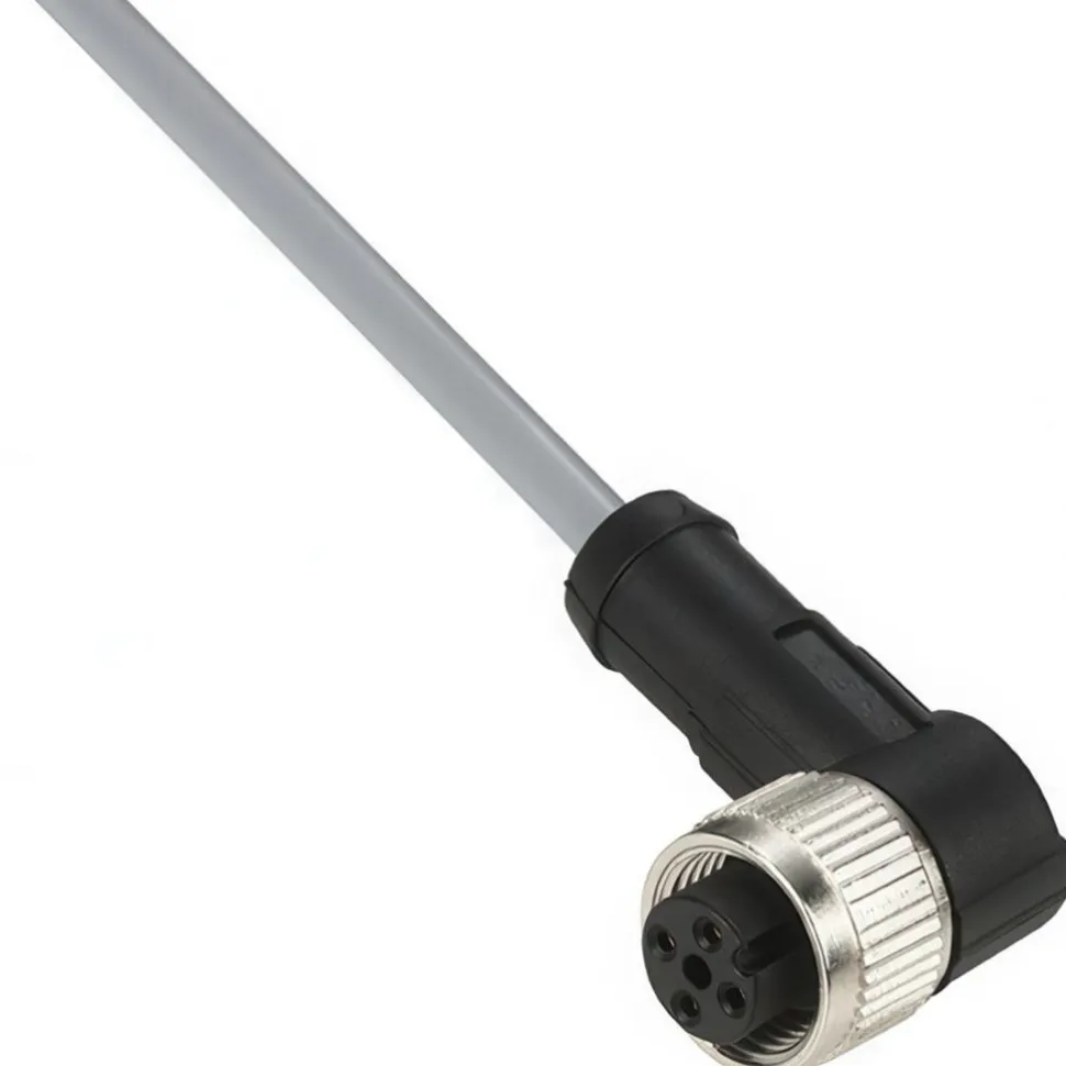 3 Amp, M12 4 Pin Elbowed Female Cordset Sensor and Receptacle