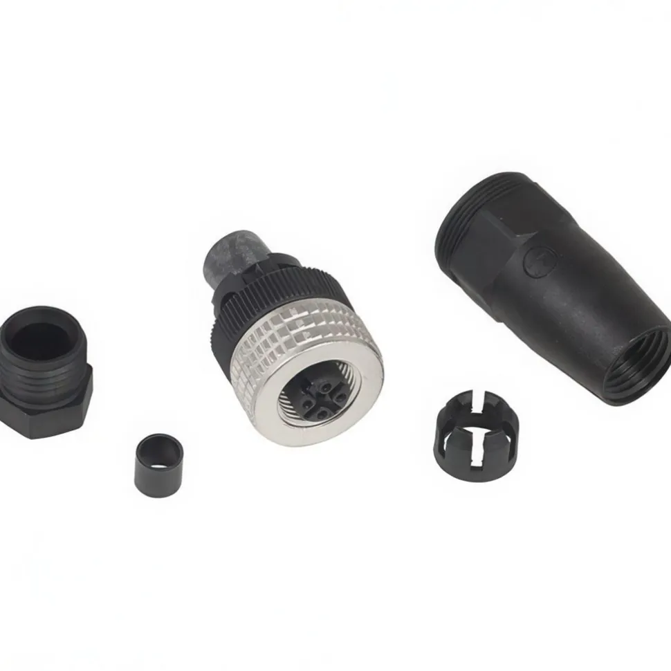 3 Amp, M12 5 Pin Female Straight Field Attachable Connector Sensor and Receptacle