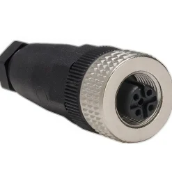 3 Amp, M12 4 Pin Female Straight Field Attachable Connector Sensor and Receptacle