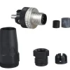 3 Amp, M12 5 Pin Male Straight Field Attachable Connector Sensor and Receptacle