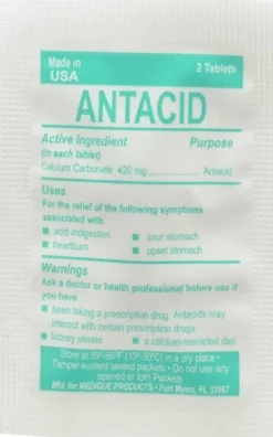 Antacids & Stomach Relief Tablet: (2) 125 Envelopes