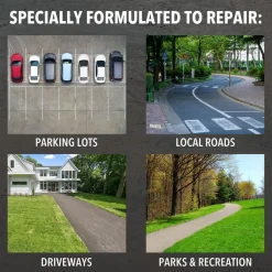 Asphalt Repair Compounds: Product Type: Asphalt Patch; Color: Black; Container Size: 5 gal; Container Type: Pail