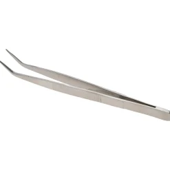 Assembly Tweezer: Stainless Steel, Bent Tip, 6-1/4" OAL