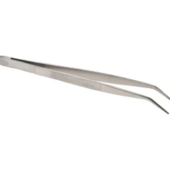 Assembly Tweezer: Stainless Steel, Bent Tip, 6-1/4" OAL