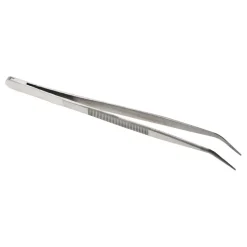 Assembly Tweezer: Stainless Steel, Bent Tip, 6-1/4" OAL