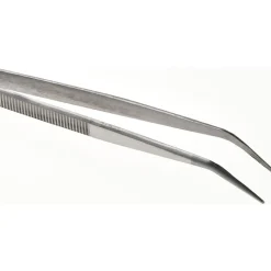 Assembly Tweezer: Stainless Steel, Bent Tip, 6-1/4