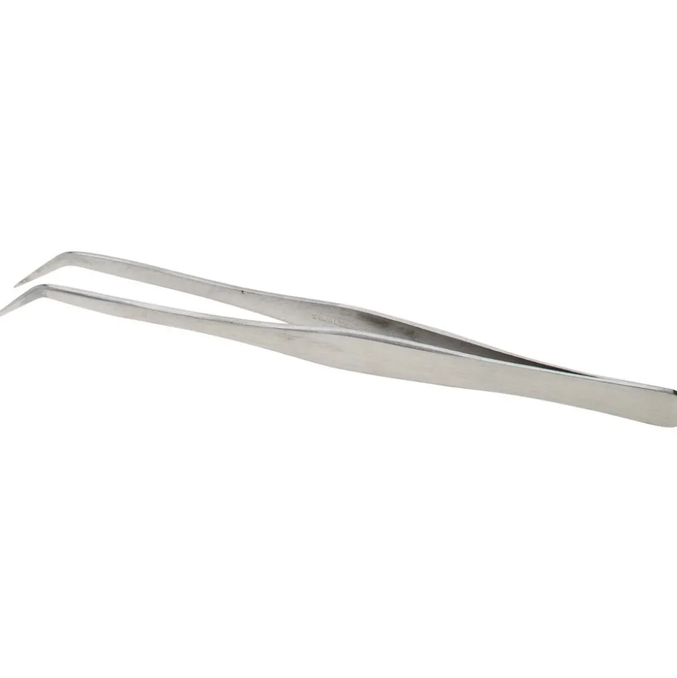 Assembly Tweezer: Stainless Steel, Straight Tip, 6-1/2" OAL
