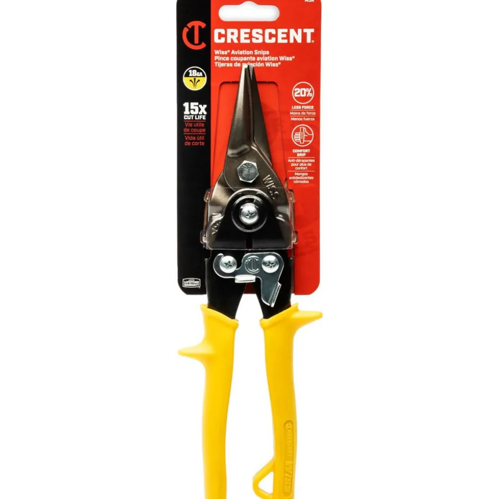 Aviation Snips: 9-3/4" OAL, 1-3/8" LOC, Jaw: Molybdenum Steel Blades
