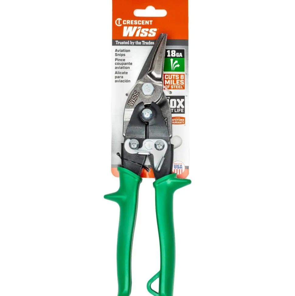 Aviation Snips: 9-3/4" OAL, 1-3/8" LOC, Jaw: Molybdenum Steel Blades