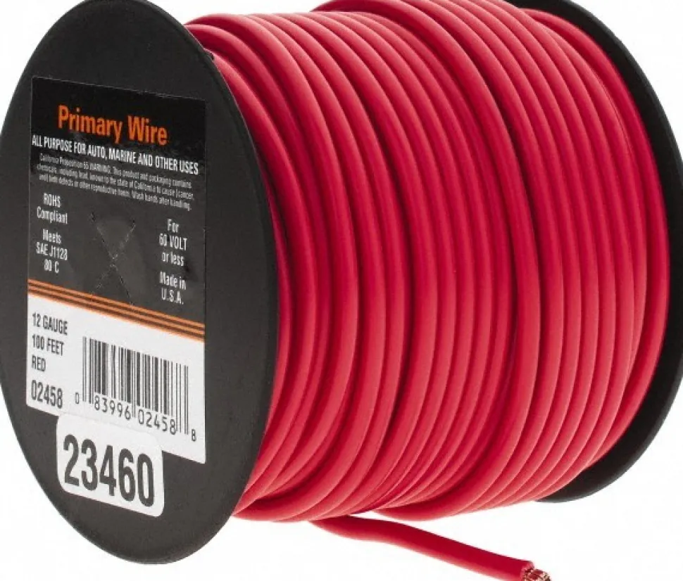 12 AWG Automotive Plastic Insulated, Single Conductor Wire