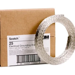 25 AWG, 1/2" Dia, 15 Ft., Braid, Grounding Wire