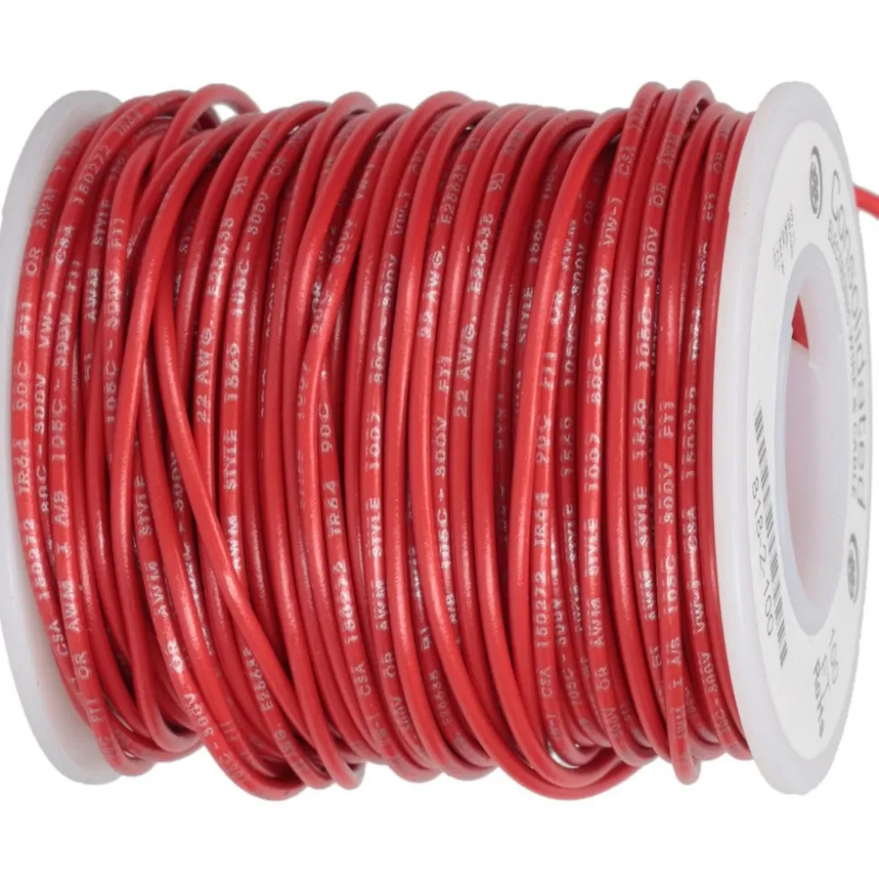 22 AWG, 7 Strand, 100' OAL, Tinned Copper Hook Up Wire