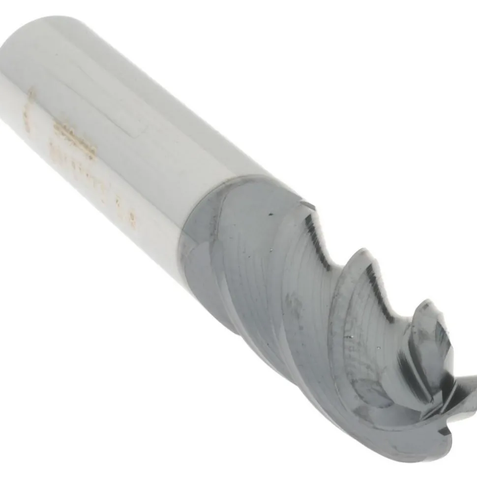 Ball End Mill: 3/8" Dia, 7/8" LOC, 4 Flute, Solid Carbide