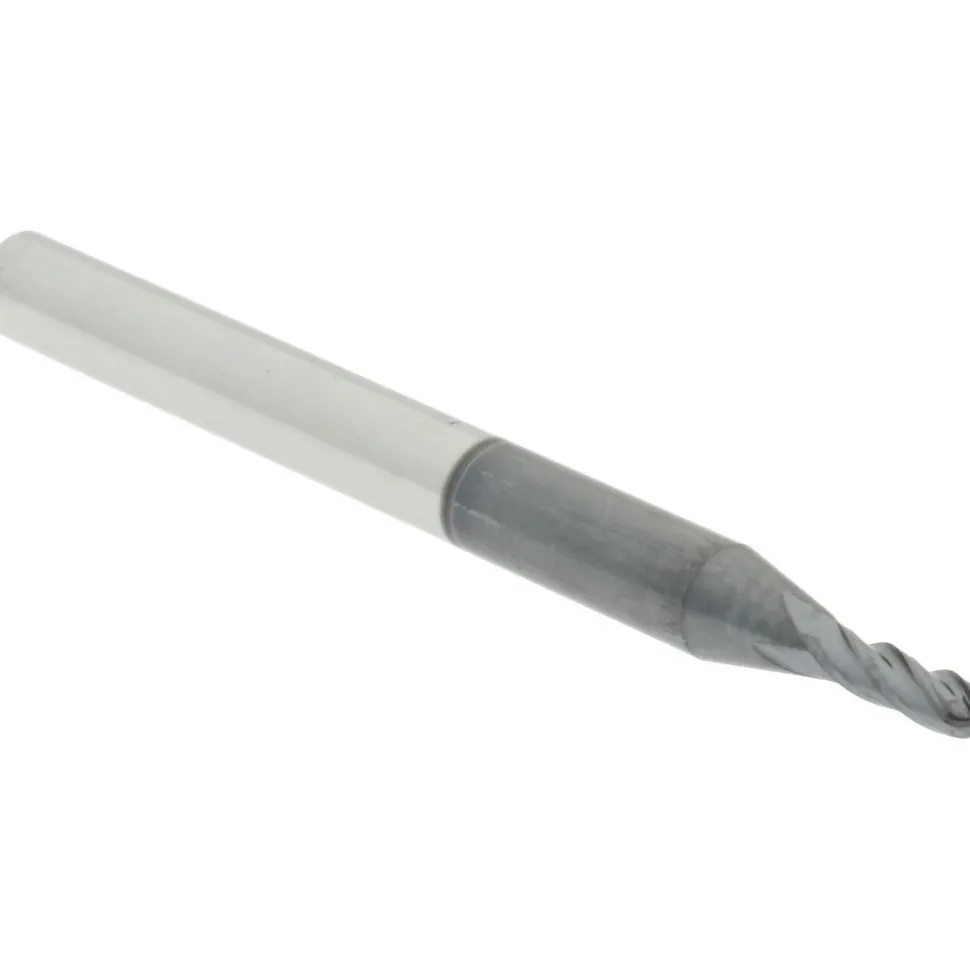 Ball End Mill: 1/16" Dia, 3/16" LOC, 4 Flute, Solid Carbide