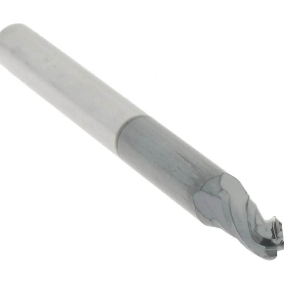 Ball End Mill: 3/32" Dia, 3/16" LOC, 4 Flute, Solid Carbide