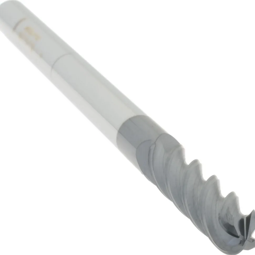 Ball End Mill: 1/4" Dia, 1" LOC, 4 Flute, Solid Carbide