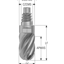 Ball End Mill Heads; Mill Dia (Inch): 1; Mill Dia (Decimal Inch): 1.0000; Number of Flutes: 6; Length of Cut (Inch): 1; Connection Type: E25; Overall Length (Decimal Inch): 2.9250; Material: Solid Carbide; Finish/Coating: HXT; Cutting Direction: Right Hand; Flute Direction: Right Hand