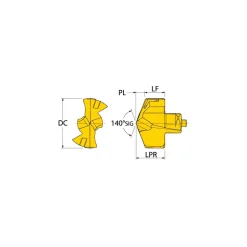 Ball End Mill Heads: Mill Diameter (mm): 25.40; Mill Diameter (Decimal Inch): 1.0000; Length of Cut (mm): 21.84