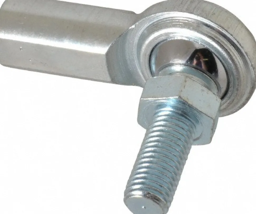 Ball Joint Linkage Spherical Rod End: 5/16-24" Shank Thread, 5/16" Rod ID, 7/8" Rod OD, 0.5" Shank Dia, 0.687" Shank Length, 3,600 lb Static Load Capacity