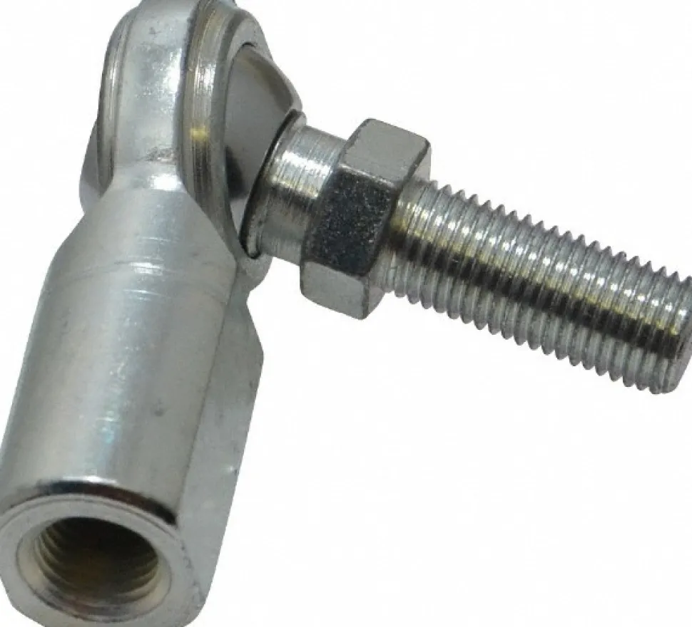 Ball Joint Linkage Spherical Rod End: 3/8-24" Shank Thread, 3/8" Rod ID, 1" Rod OD, 0.687" Shank Dia, 0.812" Shank Length, 5,100 lb Static Load Capacity