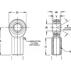 Ball Joint Linkage Spherical Rod End: 3/4-16" Shank Thread, 3/4" Rod ID, 1-3/4" Rod OD, 1.125" Shank Dia, 1-3/4" Shank Length, 28,090 lb Static Load Capacity
