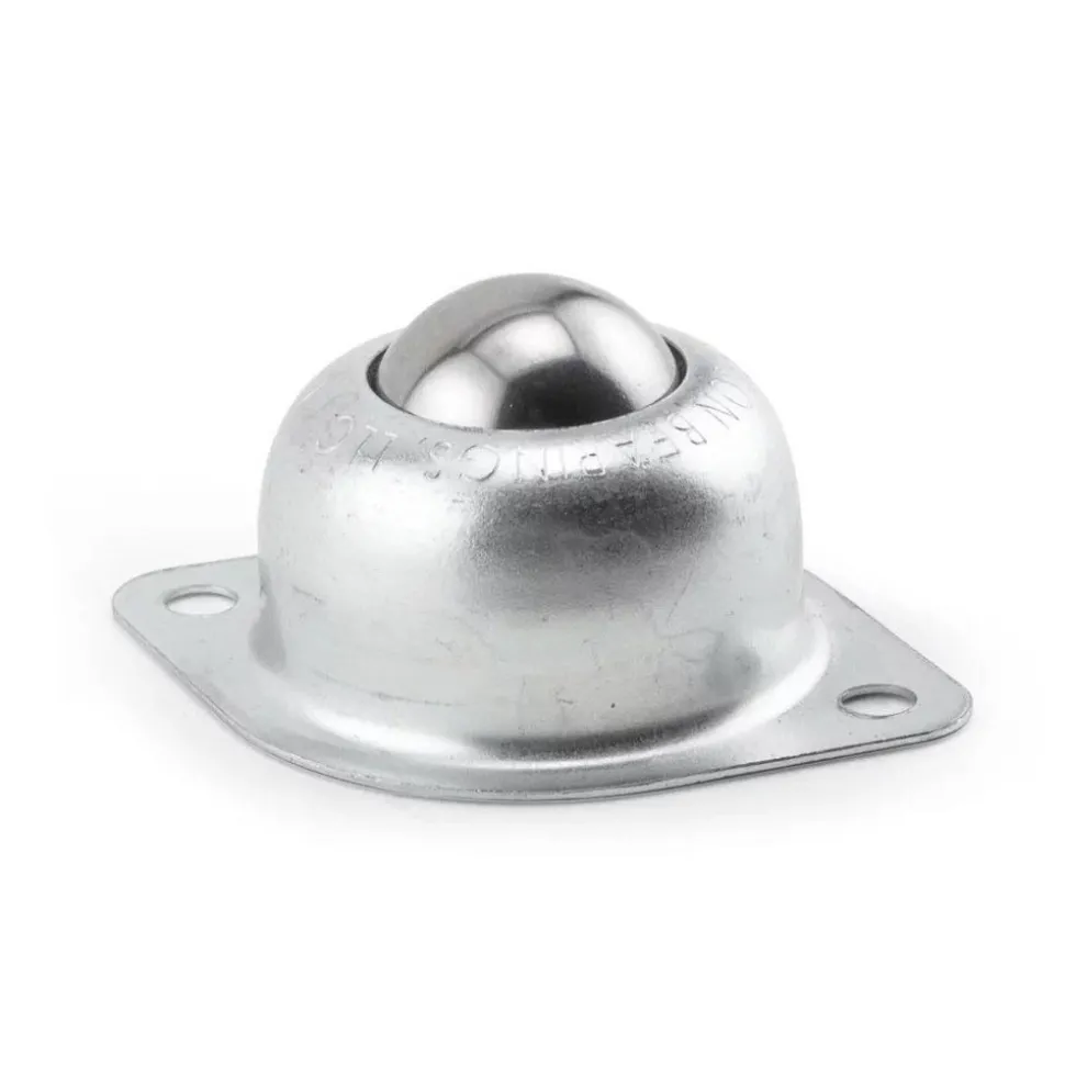 Ball Transfer: 25.4 mm Ball Dia, Carbon Steel, Oval Base