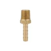 Barbed Hose Fitting: 1/4" NPT, 1/4" Hose ID, Male, Brass