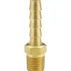 Barbed Hose Fitting: 1/2" NPT, 1/2" Hose ID, Male, Brass