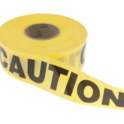 Barricade Tape: Black & Yellow, Message:" CAUTION", 3.0000" Width, 1000.00' Length