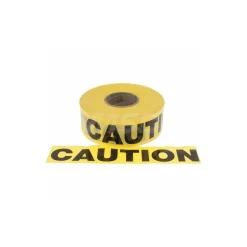 Barricade Tape: Black & Yellow, Message:" CAUTION", 3.0000" Width, 1000.00' Length