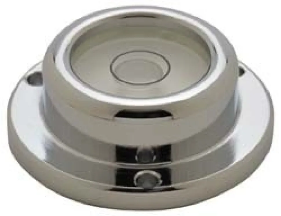 1-7/16" Base Dia x 0.52" Overall Height, 1 Circle, Brass Bull's Eye Circular Level