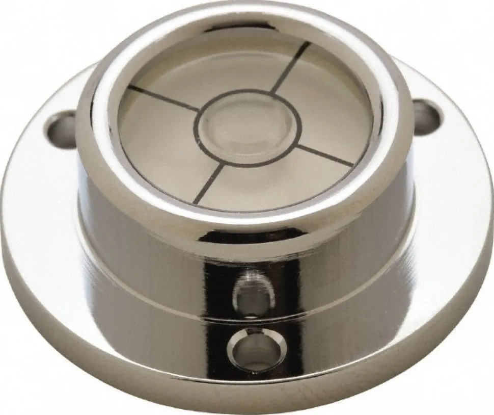 1-1/4" Base Dia x 0.44" Overall Height, 1 Circle, Brass Bull's Eye Circular Level